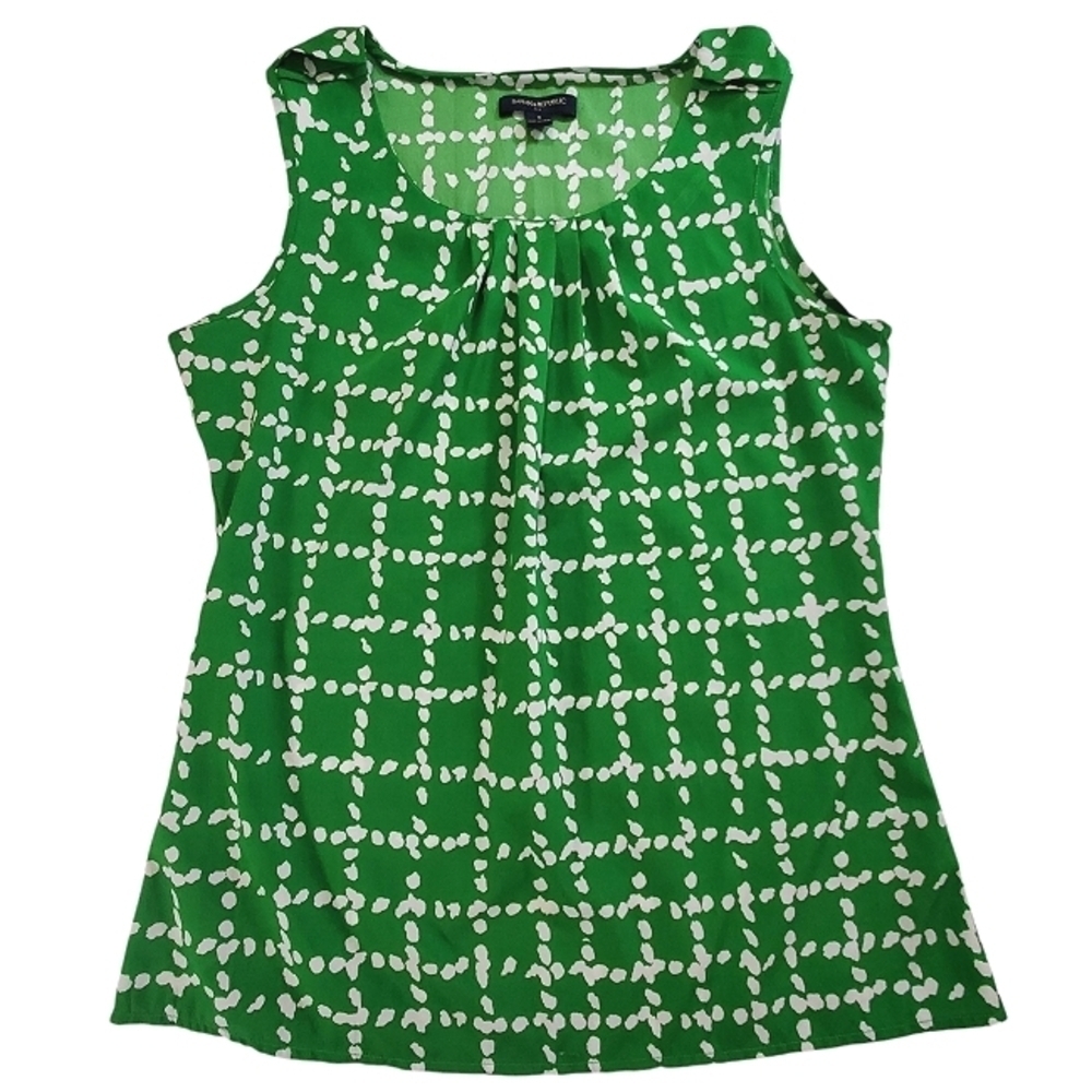 2047 * Banana Republic Grid Print Tank Green White Size S